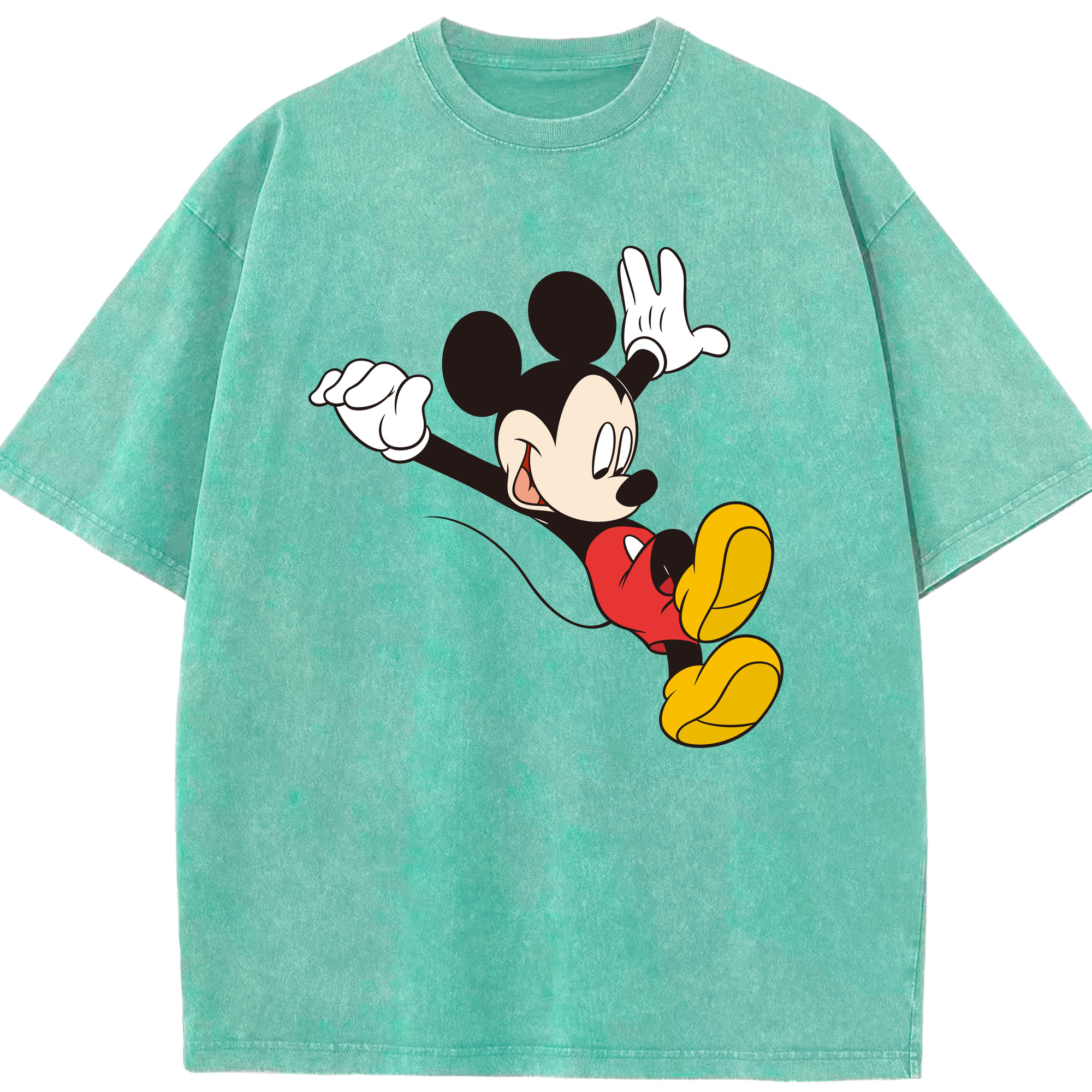 （画像用） ミッキーマウス Mickey Mouse 綿100% ヴィンテージ風 半袖Tシャツ（フロントプリント）